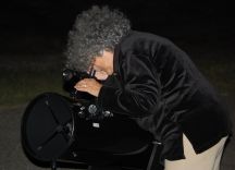 TelescopeNight in GMTO using 10" Dobbsonian reflector to observe Venus in crescent.